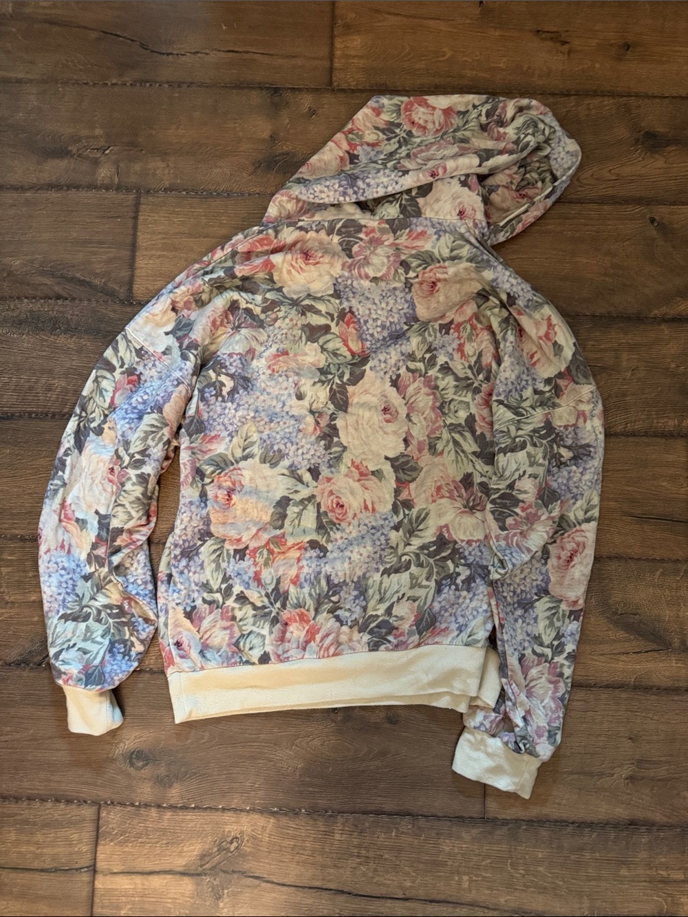 Selkie Floral Print Hooded Pullover Sweatshirt - Picture 6 of 6